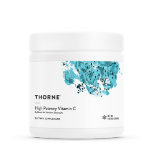 Thorne High Potency Vitamin C buffered powder tub, front label