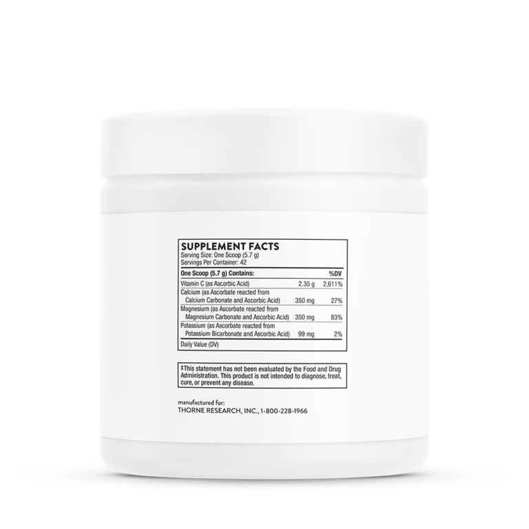 Thorne High Potency Vitamin C supplement facts