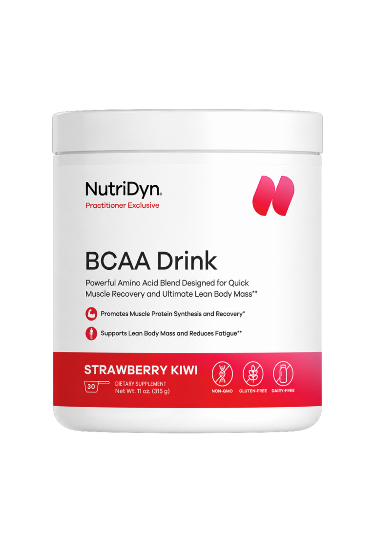 Nutridyn BCAA Drink powder tub, front label