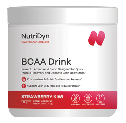 Nutridyn BCAA Drink powder tub, front label