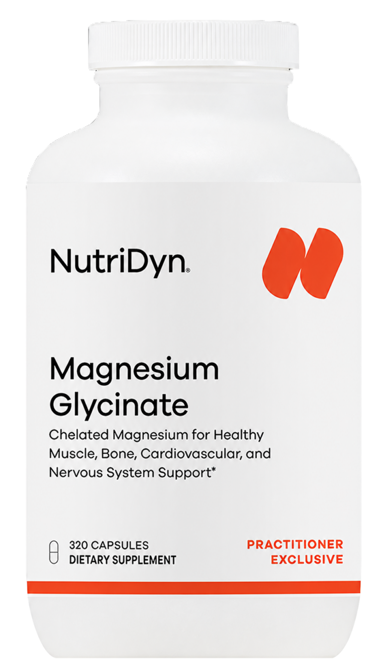 Nutridyn Magnesium Glycinate capsule bottle, front label
