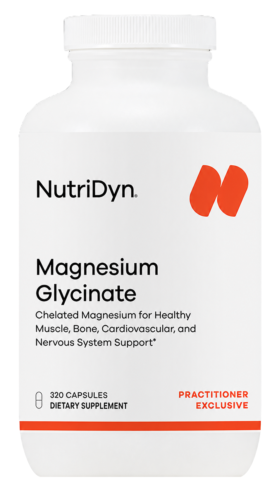 Nutridyn Magnesium Glycinate capsule bottle, front label
