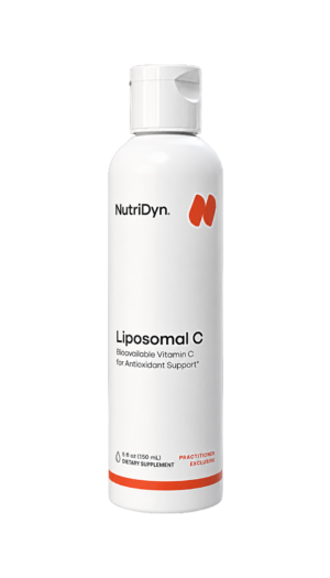 Nutridyn Liposomal C liquid bottle, front label