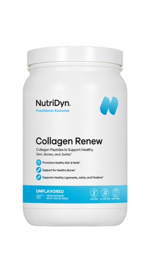 Nutridyn Collagen Renew powder tub, front label