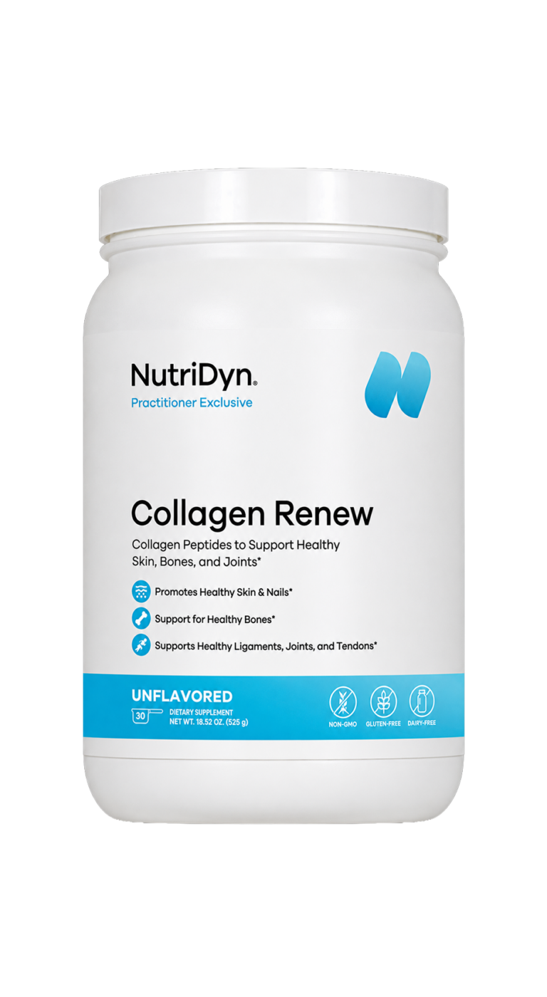 Nutridyn Collagen Renew powder tub, front label
