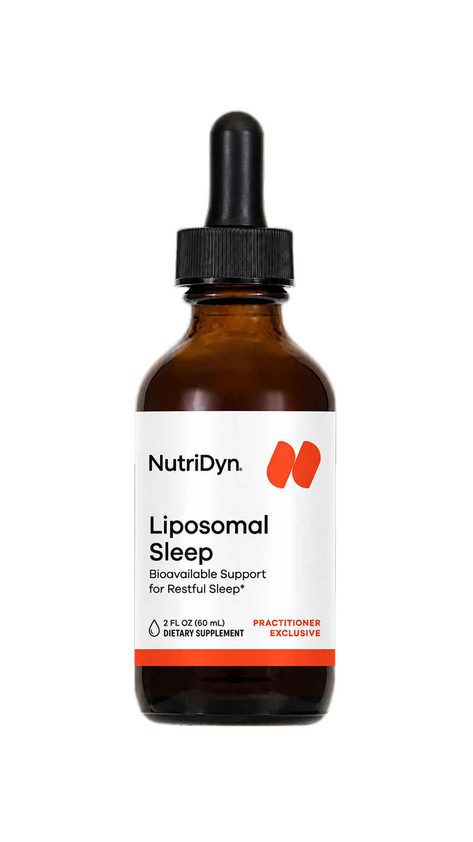 Nutridyn Liposomal Sleep liquid bottle, front label, natural berry flavours