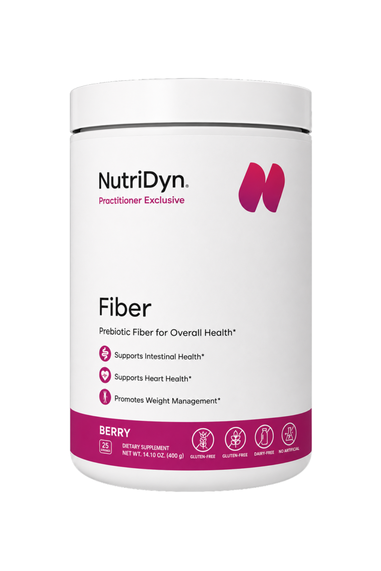 Nutridyn Fiber prebiotic powder tub, front label