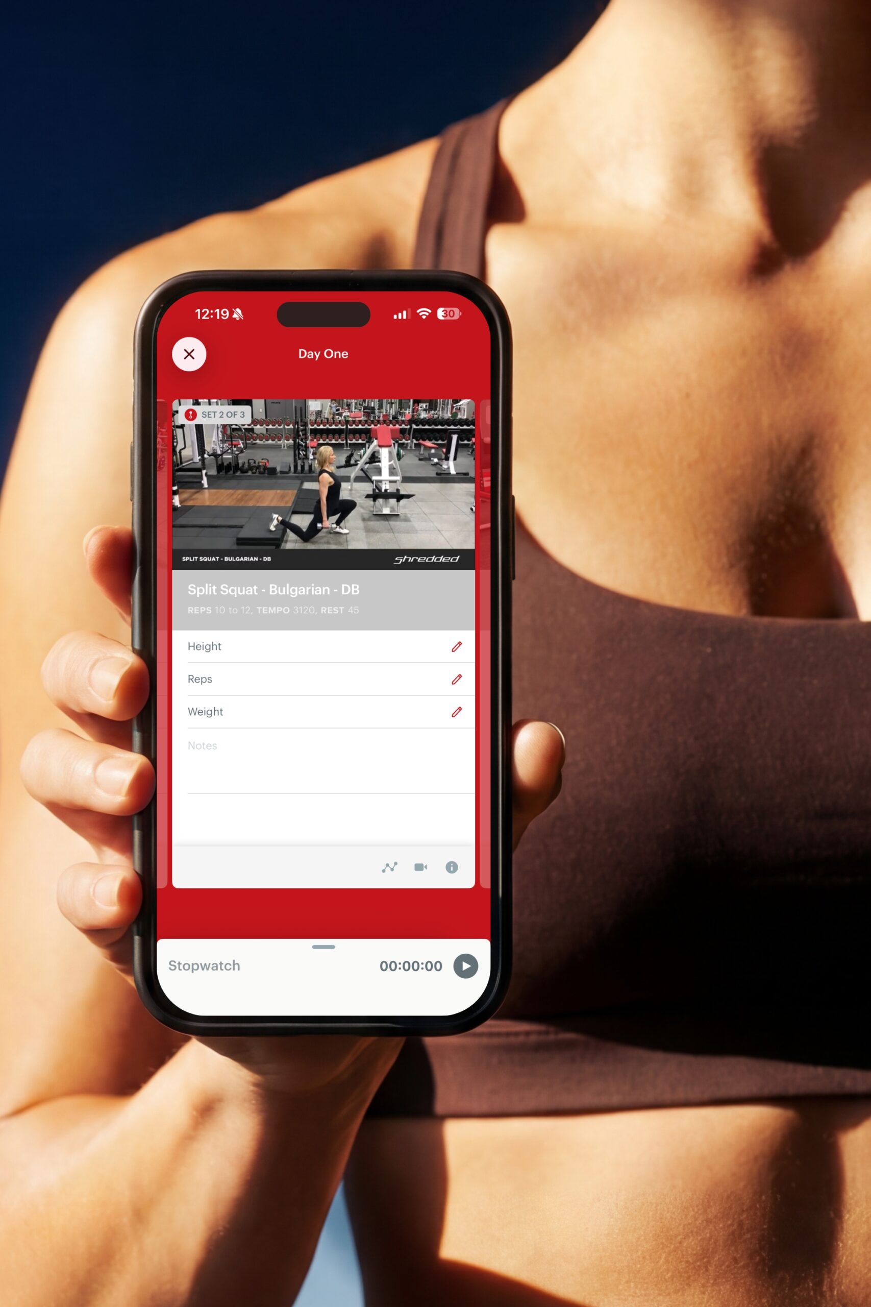 Training app screenshot