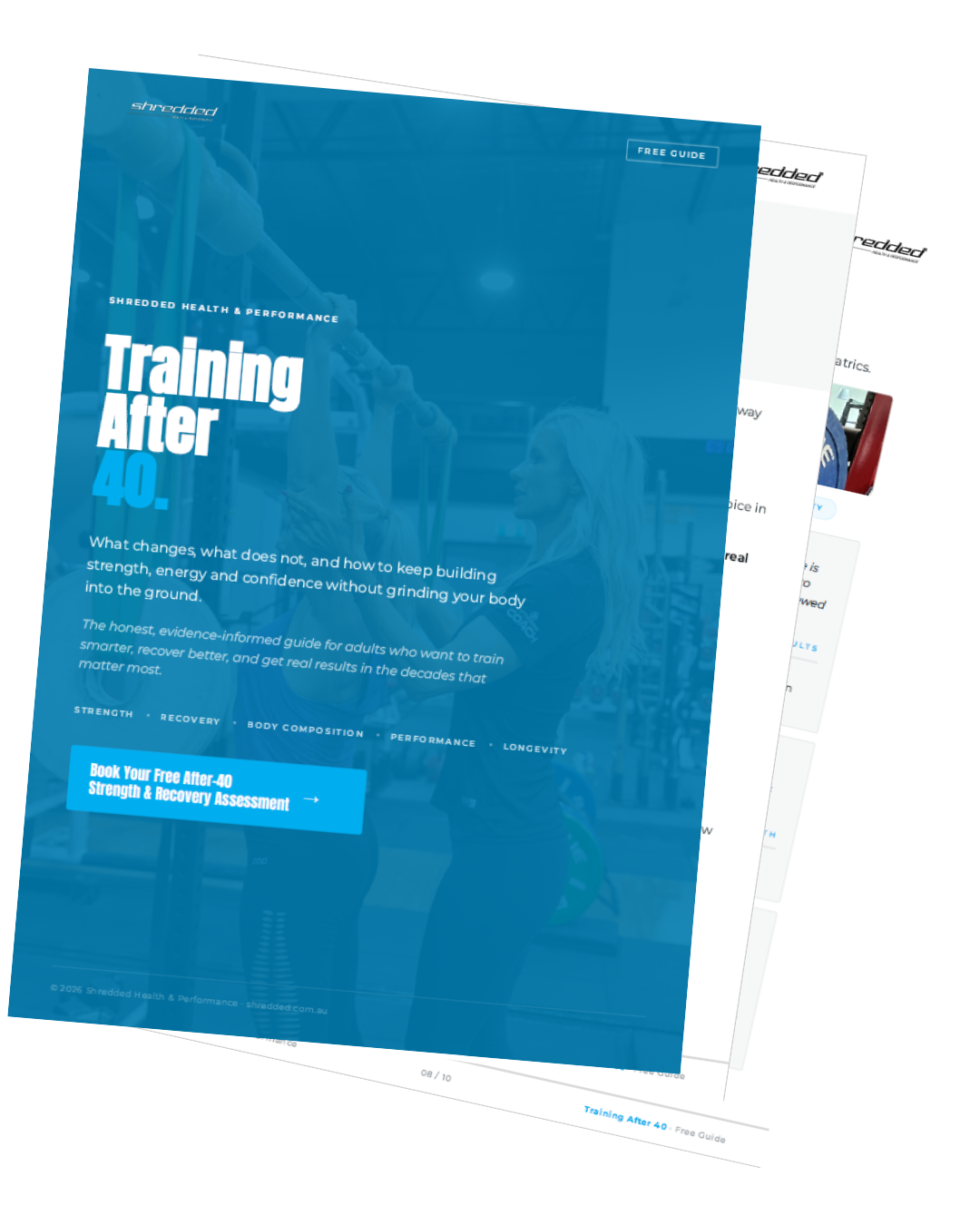 Training After 40 ebook cover by Shredded Health & Performance