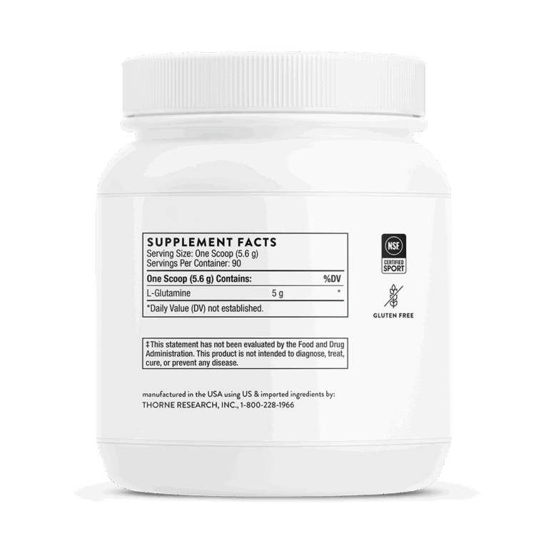 Thorne L-Glutamine Powder supplement facts