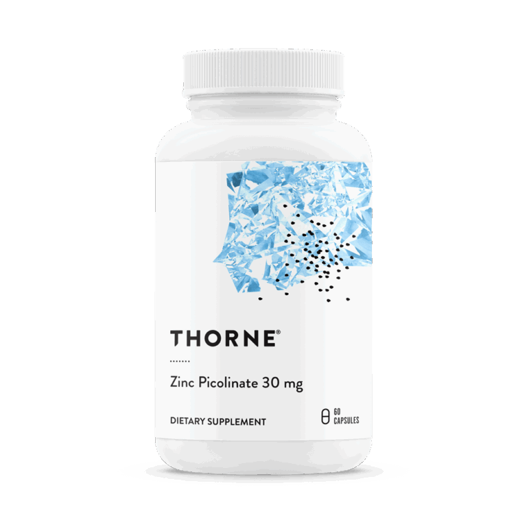 Thorne Zinc Picolinate 30 mg 60-capsule product label