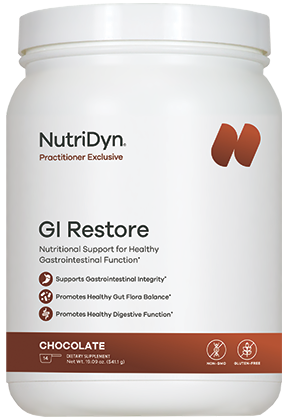 Nutridyn GI Restore gut repair powder tub, front label