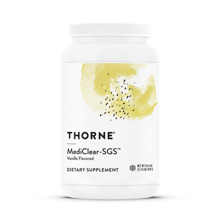 Thorne MediClear-SGS Vanilla 42-scoop product label