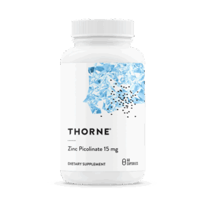 Thorne Zinc Picolinate 15 mg 60-capsule product label