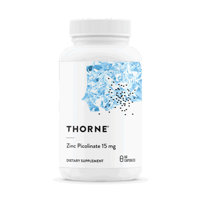 Thorne Zinc Picolinate 15 mg 60-capsule product label